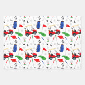 Red Blue & Green Golf Geschenkpapier Set (Vorderseite 3)