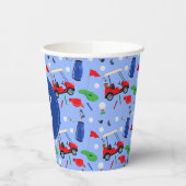 Red Blue & Green Golf Monogram Pappbecher (Links)