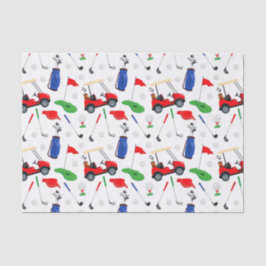 Red Blue & Green Golf Seidenpapier