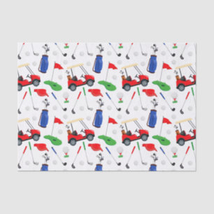 Red Blue & Green Golf Seidenpapier