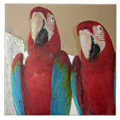 Red Blue Green Macaws Fliese (Vorderseite)
