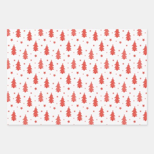 Red Blue Green Matching Weihnachtsbaummuster Geschenkpapier Set (Vorderseite 3)