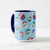 Red Blue Green Niedlich Snowmen Wasserfarben Muste Tasse (Vorderseite Links)