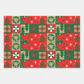 Red Blue Green Pink Brown Weihnachtsmuster Geschenkpapier Set (Vorderseite 2)