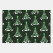 Red Blue & Green Silver Tree Motif Geschenkpapier Set (Vorderseite 3)