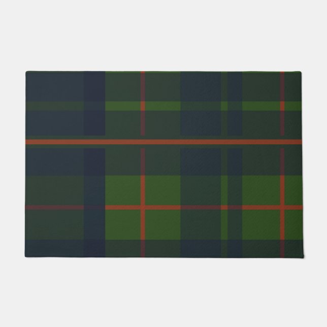 Red Blue Green Tartan Kariert schottisch Kariert Fußmatte (Vorderseite)