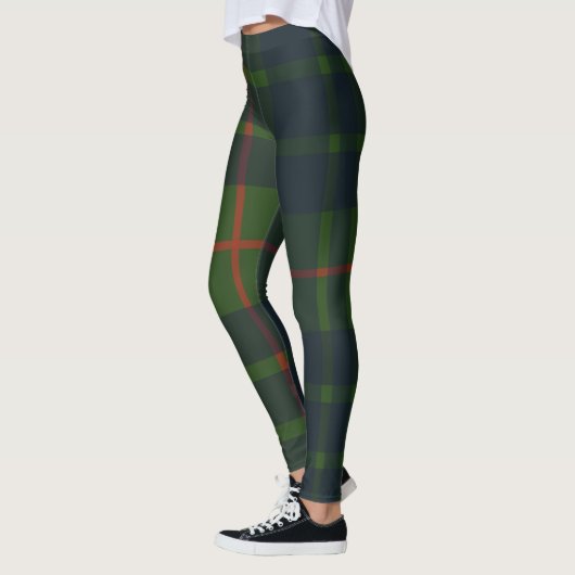 Red Blue Green Tartan Kariert schottisch Kariert Leggings (Links)