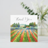 Red Blue Green Vineyard Dankeskarte (Stehend Vorderseite)