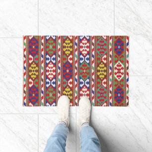 Red Blue Green Yellow White Oriental Kilim Rug Fußmatte