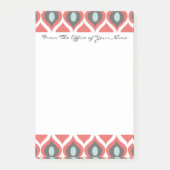 Red Blue Grey Geometric Ikat Tribal Print Pattern Post-it Klebezettel (Vorderseite)