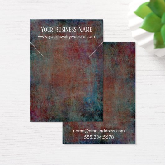 Red Blue Grunge Necklace Holder Display Cards (Schreibtisch)