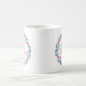 Red Blue Holly Verlasst Wreath Frohe Weihnachten Kaffeetasse (Mittel)