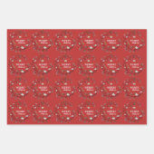 Red Blue Ice Winter Weihnachtsbaum Wreath Holiday Geschenkpapier Set (Vorderseite 3)