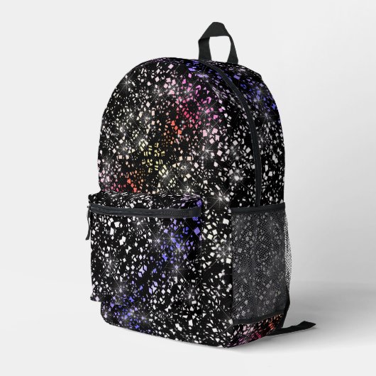 Red Blue Imitats Glass Glitzer Sparkon Bedruckter Rucksack (Rückseitige Ecke Rechts)
