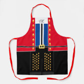 Red Blue Imitats Studentenverbindung mit Monogram  Schürze (Vorderseite)