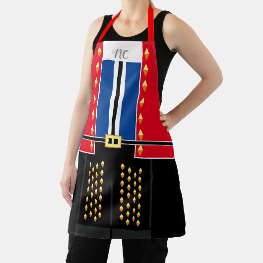 Red Blue Imitats Studentenverbindung mit Monogram  Schürze (InSitu)