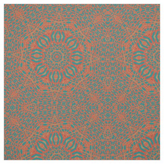 Red Blue Kaleidoscope Geometric Print Pattern Fabr Stoff (Muster)