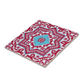 Red Blue Keramik Style Azulejo Vintag Monogram Fliese (Seite)