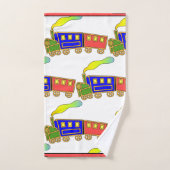 Red Blue Kids Choo Choo Zug Badhandtuch Set (Handtuch)
