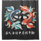 Red & Blue Koi Prosperity Yang Duschvorhang (Vorderseite)
