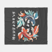 Red & Blue Koi Prosperity Yang Fleecedecke (Vorderseite (Horizontal))