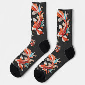 Red & Blue Koi Prosperity Yang Socken (Linkes Detail)