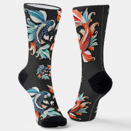 Red & Blue Koi Prosperity Yang Socken