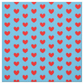 Red Blue Liebe Herz Gemustert Stoff (Muster)