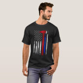 Red Blue Line American Flag Ax Firefighter P T-Shirt (Vorne ganz)