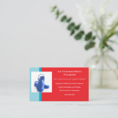 Red Blue Medical Clogs Uniform Visitenkarte (Stehend Vorderseite)