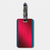 Red Blue Minimalistisch Beruflich Modern Gepäckanhänger (Rückseite vertikal)