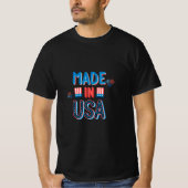 Red Blue Minimalistisch Made in USA Independence D T-Shirt (Vorderseite)