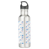 Red Blue Modern Stilvolles Muster Muster Edelstahlflasche (Rückseite)