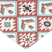 Red Blue Native American Eagtern Pattern Mittelgroßer Tischläufer (Ecke)