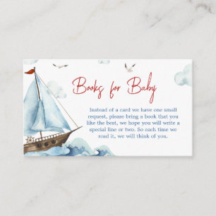 Red Blue Nautical Baby Showbücher für Baby Begleitkarte