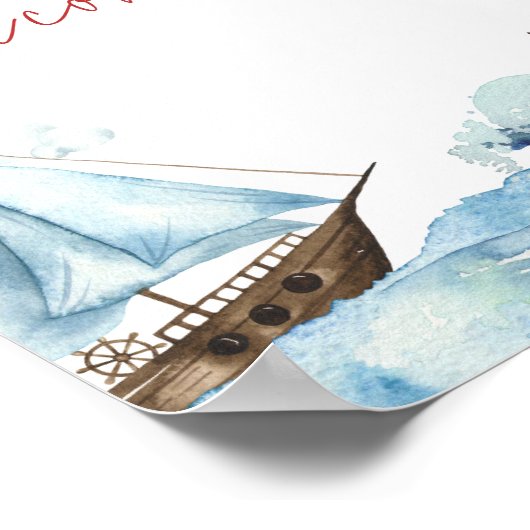 Red Blue Nautical Baby Shower Vielen Dank für Ihr  Poster (Ecke)