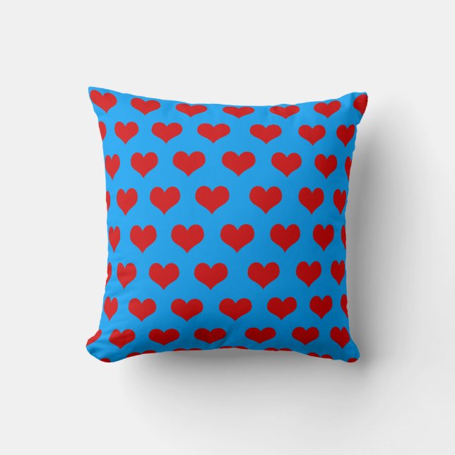 Red Blue Niedlich Cosy Moderne Romantische Herzlic Kissen (Vorderseite)