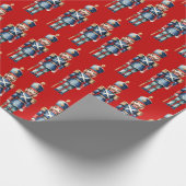 Red & Blue Nutcracker Weihnachten Geschenkpapier (Ecke)