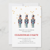 Red & Blue Nutcracker Weihnachten | Urlaub Einladung (Vorderseite)