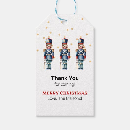 Red & Blue Nutcracker Weihnachten | Urlaub Geschenkanhänger (Vorderseite)