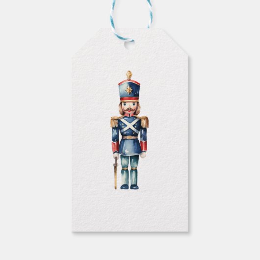 Red & Blue Nutcracker Weihnachten | Urlaub Geschenkanhänger (Rückseite)