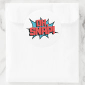 Red Blue Oh Snap Pop Art Runder Aufkleber (Tasche)