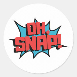 Red Blue Oh Snap Pop Art Runder Aufkleber