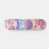 Red Blue & Orange Asiatic Cherry Blossom Sun Moon Skateboard (Horizontal)
