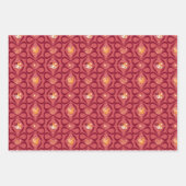 Red Blue Orange Christmas Forest Village Geschenkpapier Set (Vorderseite 2)