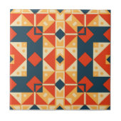 Red Blue Orange Geometric marokkanisches Bohemisch Fliese (Vorderseite)