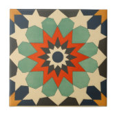 Red Blue Ornament Keramik Fliese (Vorderseite)