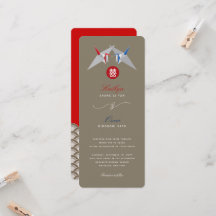 Red & Blue Paper Cranes Origami chinesische Hochze