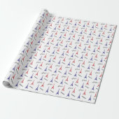Red Blue Paris Geschenk Wrap Wrapping Papier Frank Geschenkpapier (Ungerollt)