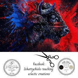 Red Blue Patriotic Buffalo Decoupage Seidenpapier